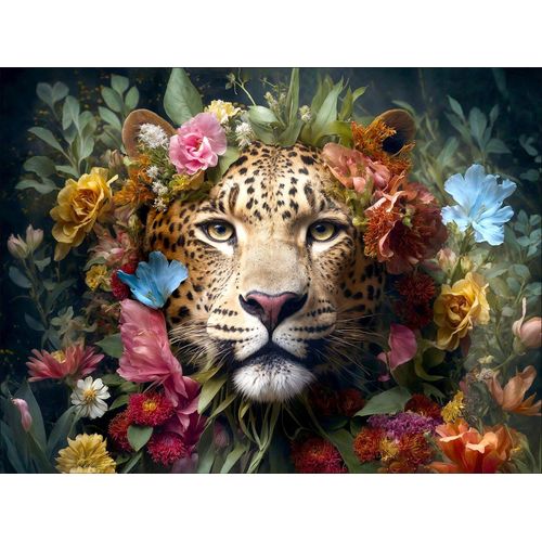 4019449529474 - Glasbild JAGUAR WITH FLOWERS