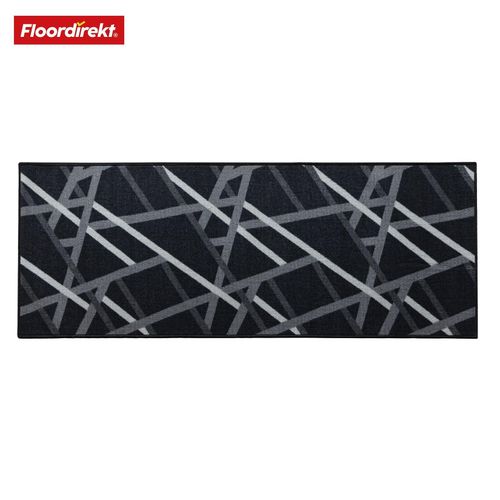 4066088752138 - Floordirekt Teppich-Läufer nach Maß Printed Anthrazit mit Streifen 4066088752138 - Floordirekt Teppich-Läufer nach Maß Printed Anthrazit mit Streifen