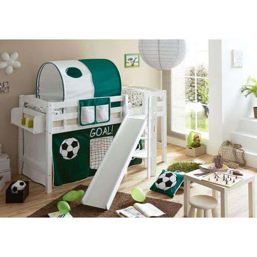 4250393898777 - TiCAA Hochbett mit Rutsche Podestbett Tino Buche Weiß Motiv teilbar mit Farbauswahl