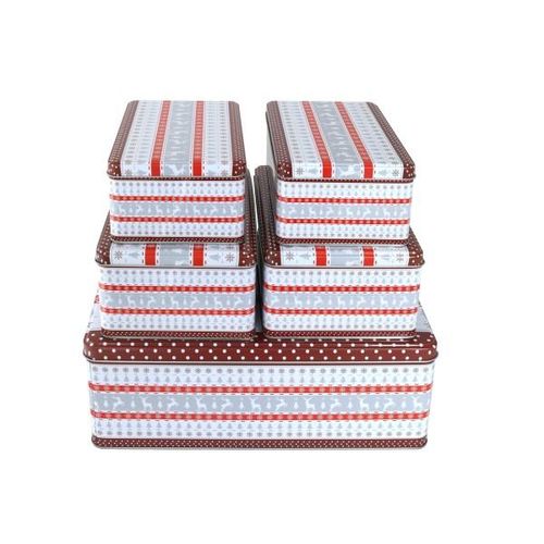 4036812119698 - 5er Set Gebäckdosen eckig Wintermotiv Plätzchen Keks Metall Dosen 4036812119698 - 5er Set Gebäckdosen eckig Wintermotiv Plätzchen Keks Metall Dosen
