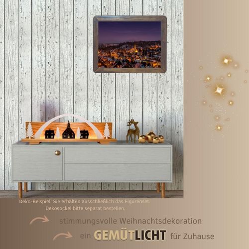 4260340972368 - Dekofigur WEIGLA Figurenset Seiffen für WEIGLA Dekosockel aus Holz weiß braun Sperrholz Dekofiguren Erzgebirge garantiert Deko für Weihnachten und das ganze Jahr