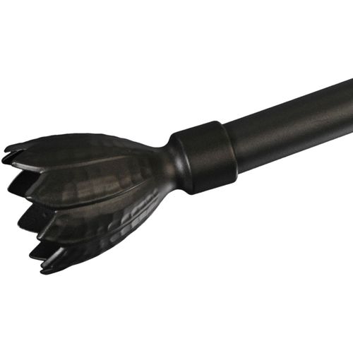 4016318195754 - Gardinenstangen-Endstück Flower Gr 1 grau (anthrazit) H5cm L81cm Ø2cm Gardinenstangenendstücke für Gardinenstangen Ø 20 mm