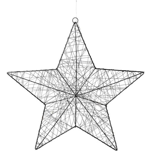 4064118887713 - Dekostern CREATIV LIGHT Weihnachtsstern Weihnachtsdeko schwarz B50cm H50cm Metall Dekosterne mit 50 LEDs