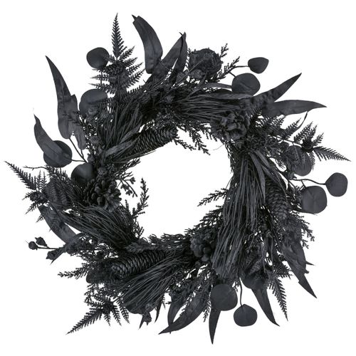 4064118284352 - Kunstkranz CREATIV GREEN Mix-Kranz schwarz Ø60cm Kunststoff Kunstpflanzen mit außergewöhnlicher Farbgebung