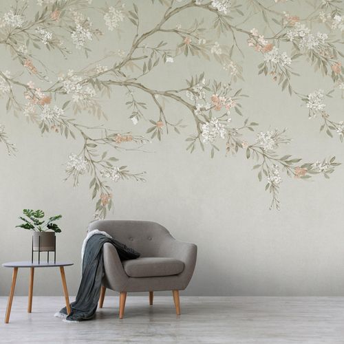 5011583635638 - Fototapete ART FOR THE HOME Blütenpfad grün H28m L28m Vlies Tapeten Design Tapeten