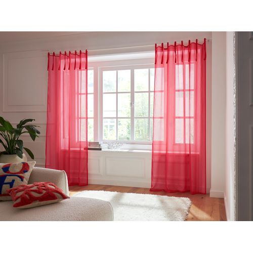 4067602903968 - Gardine GUIDO MARIA KRETSCHMER HOME & LIVING TENDER Gr 6 rot (cayenne) B135cm H295cm Polyester Gardinen transparent Leinen Optik mit Struktur monochrom 4067602903968 - Gardine GUIDO MARIA KRETSCHMER HOME & LIVING TENDER Gr 6 rot (cayenne) B135cm H295cm Polyester Gardinen transparent Leinen Optik mit Struktur monochrom