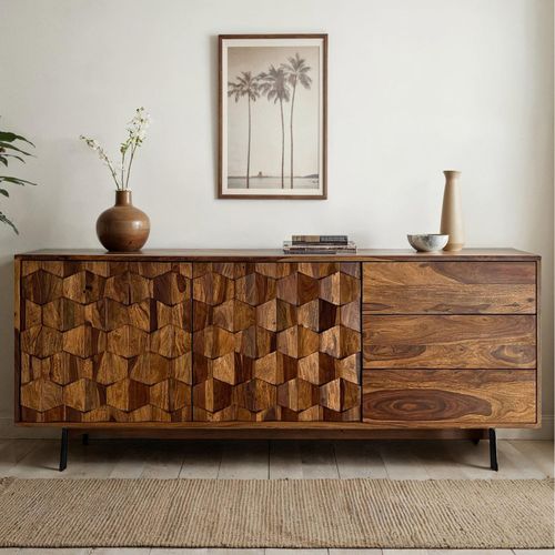 4251757731556 - Sideboard Kommode Sheesham Massivholz 175 cm Anrichte Loft Industrial