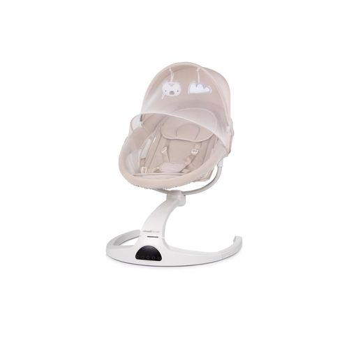 3800933001658 - Babywippe E-Sway Fernbedienung Musik Bluetooth Plüschtiere Timer Gurt beige
