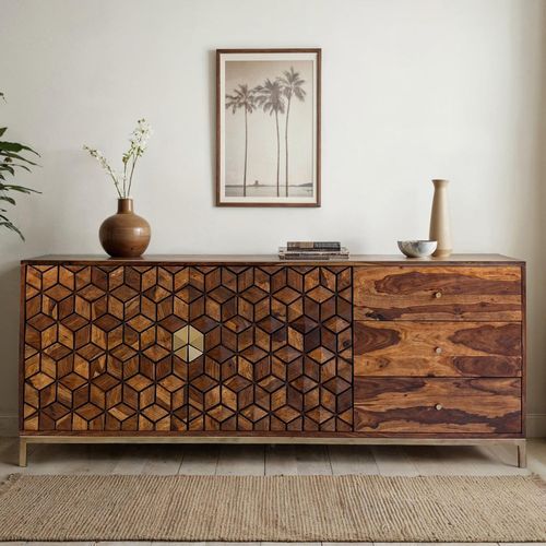 4251757731679 - Sideboard Anrichte Sheesham Massivholz 180 cm Kommode Türen Schubladen