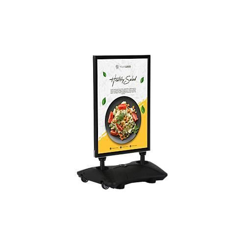 4260746872583 - WindPro® GO Kundenstopper schwarz doppelseitig 33 mm 19‑L Fuß Stahlfedern PET 572×819 mm