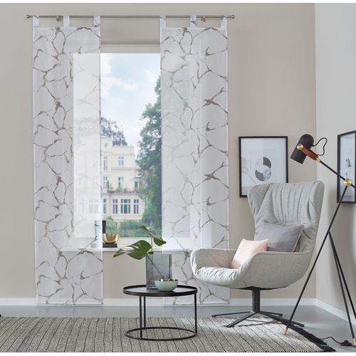 6920192971718 - Schiebegardine MY HOME Fulda Gr 1 grau B57cm H145cm Voile Polyester Gardinen Inkl Beschwerungsstangen