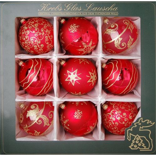 0024762213409 - Weihnachtsbaumkugel KREBS GLAS LAUSCHA Weihnachtsdeko Christbaumschmuck Christbaumkugeln Glas Weihnachtsbaumkugeln rot (rot transparent) Weihnachtsbaumkugeln Weihnachtsdekoration Weihnachtskugel Weihnachtskugeln mundgeblasen rot ÃƒËœ ca 10 cm
