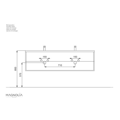 4251982676660 - POSSEIK Waschbecken mit Unterschrank GEANT 160 eiche gold 1600 x 496 x 440 cm