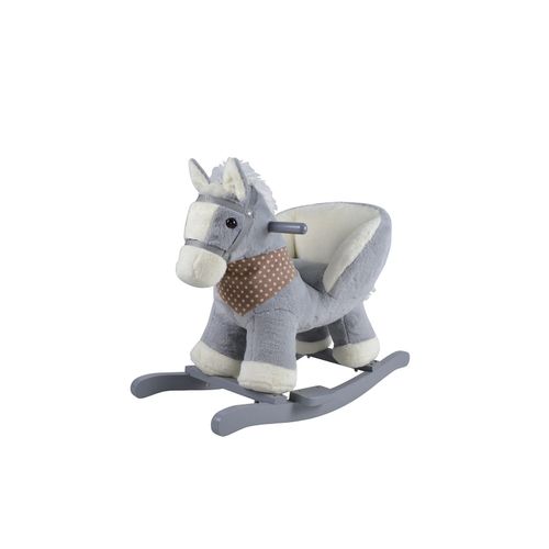 3800931061135 - Schaukelpferd mit Sitz Holzrahmen Holzgriffe Sockel Plüsch bis 30 kg grau 3800931061135 - Schaukelpferd mit Sitz Holzrahmen Holzgriffe Sockel Plüsch bis 30 kg grau