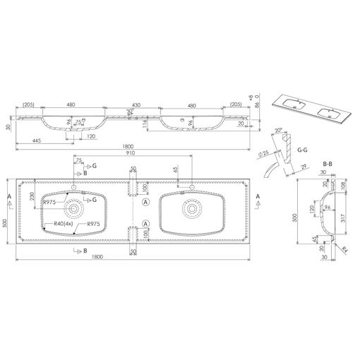 4251982676691 - POSSEIK Waschbecken mit Unterschrank GEANT 180 eiche gold 1800 x 496 x 440 cm 4251982676691 - POSSEIK Waschbecken mit Unterschrank GEANT 180 eiche gold 1800 x 496 x 440 cm
