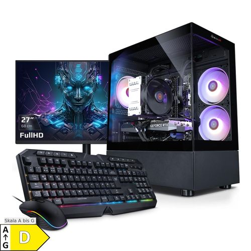4260320419111 - PC Set Gaming mit 27 Zoll TFT Earthquake VII AMD Ryzen 7 8700F 32GB DDR5 NVIDIA RTX 5060 8 GB 1TB SSD WLAN Windows 11