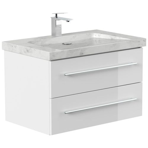 4251982676769 - POSSEIK Waschbecken mit Unterschrank WHITE YAMO 75 weiß glanz 750 x 450 x 500 cm