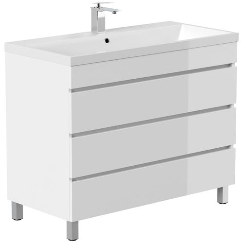 4251982673812 - POSSEIK Waschbecken mit Unterschrank FELLINI 100 weiß glanz 1000 x 480 x 835 cm 4251982673812 - POSSEIK Waschbecken mit Unterschrank FELLINI 100 weiß glanz 1000 x 480 x 835 cm