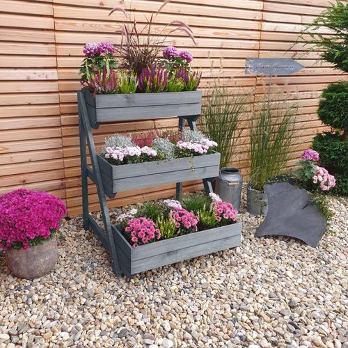 4012379353973 - Pflanztreppe mit Kästen grau 4012379353973 - Pflanztreppe mit Kästen grau