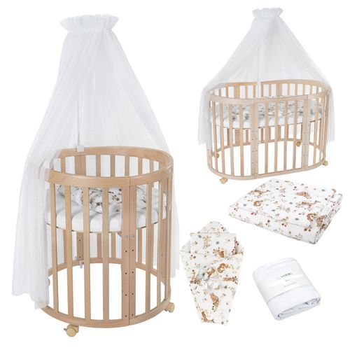 5904844916020 - Waldin Babybett OWAL Kinderbett 7in1 mit Matratze mitwachsendes Kinder-Bett 5904844916020 - Waldin Babybett OWAL Kinderbett 7in1 mit Matratze mitwachsendes Kinder-Bett