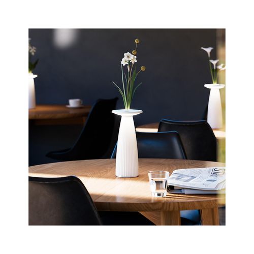 4028085454439 - SIGOR Blumenvase Akku-Tischleuchte LED Nuflair 24cm Flex-Mood IP54 USB-C dimmbar schneeweiß