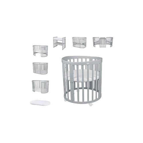 5903957708010 - Waldin Babybett OWAL Kinderbett 7in1 mit Matratze mitwachsendes Kinder-Bett 5903957708010 - Waldin Babybett OWAL Kinderbett 7in1 mit Matratze mitwachsendes Kinder-Bett