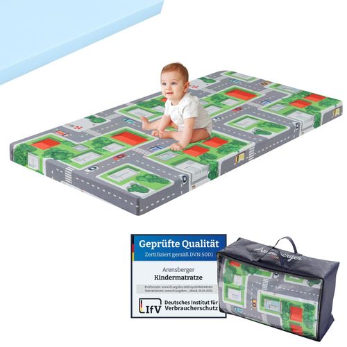 4250263744531 - Kinderreisebett Matratze 60x120 cm – faltbare Baby- & Kindermatratze mit Stadtmotiv Nanocell Gelschaum abnehmbarer Bezug & Tragetasche 4250263744531 - Kinderreisebett Matratze 60x120 cm – faltbare Baby- & Kindermatratze mit Stadtmotiv Nanocell Gelschaum abnehmbarer Bezug & Tragetasche