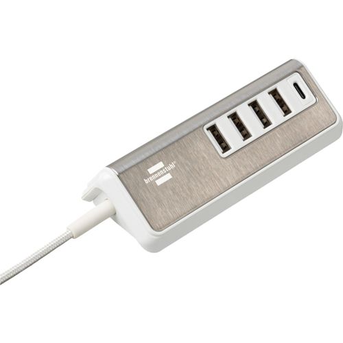 4007123672295 - Multiladegerät brennenstuhl®estilo für bis zu 5 Geräte Schnellladefunktion 15 m Textil-Kabel 1x USB-C 4x USB-Ladebuchse Edelstahloberfläche weiß 4007123672295 - Multiladegerät brennenstuhl®estilo für bis zu 5 Geräte Schnellladefunktion 15 m Textil-Kabel 1x USB-C 4x USB-Ladebuchse Edelstahloberfläche weiß
