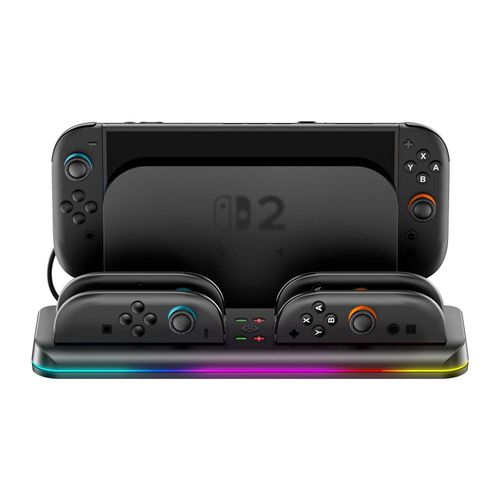 4255785194215 - Für Nintendo Switch 2 Magnetische Ladestation RGB Schwarz