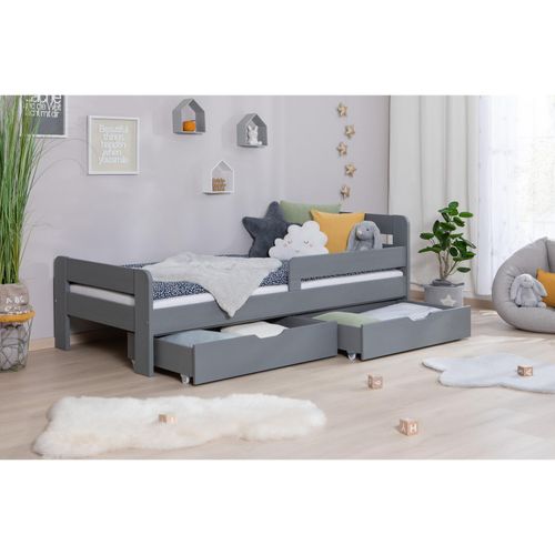 4251105981091 - TiCAA Einzelbett Kinderbett Jugendbett Bennet mit Schubkasten Rausfallschutz für Schlafzimmer Kinderzimmer Kiefer Massivholz Bettgestell 90 100 120 x 200 cm 4251105981091 - TiCAA Einzelbett Kinderbett Jugendbett Bennet mit Schubkasten Rausfallschutz für Schlafzimmer Kinderzimmer Kiefer Massivholz Bettgestell 90 100 120 x 200 cm