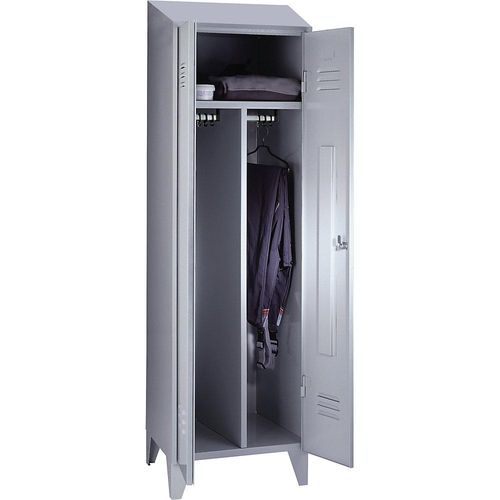 4250618256320 - Schwarz-Weiß-Spind Berlin 2 1 Abteil lichtgrau Breite 600 mm schräge Dachform 4250618256320 - Schwarz-Weiß-Spind Berlin 2 1 Abteil lichtgrau Breite 600 mm schräge Dachform