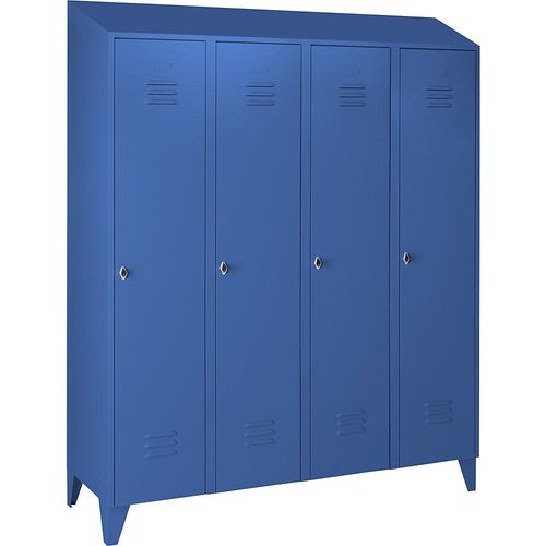 4250618256290 - Spind Berlin 2 4 Abteile lichtblau Breite 1600 mm schräge Dachform