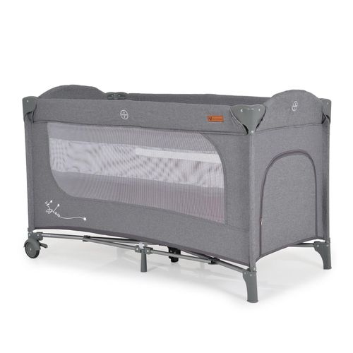 3800146248949 - Reisebett Skyglow 2 Ebenen Räder Matratze Seiteneingang Tasche Bremsen grau