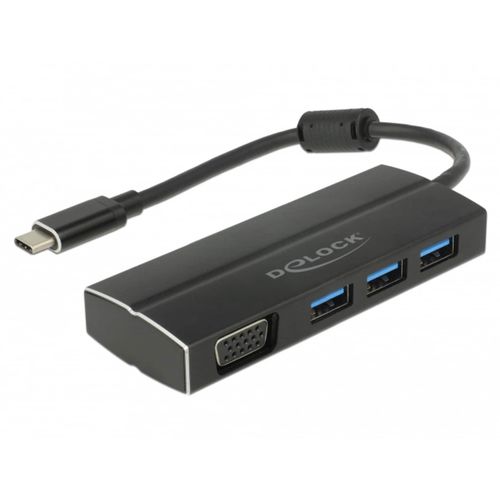 4043619639328 - DeLOCK USB-Hub USB 32 Gen 1 Multiport-Hub USB-C Stecker > 3x USB-A + VGA Buchse 4043619639328 - DeLOCK USB-Hub USB 32 Gen 1 Multiport-Hub USB-C Stecker > 3x USB-A + VGA Buchse