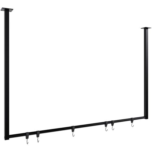 4255716351038 - Kleiderstange Fenton mit 6 Kleiderhaken I Kleiderständer für Deckenmontage I Garderobenstange aus Metall