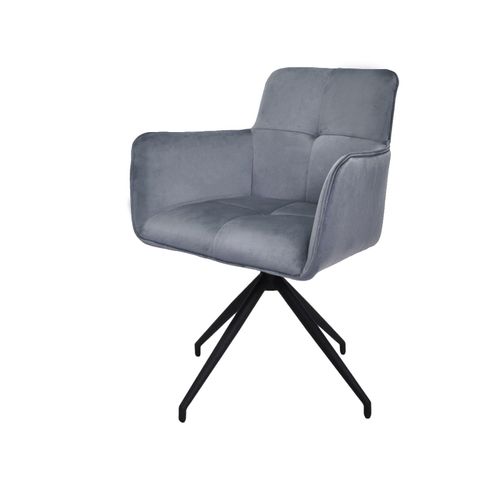 4255701901583 - Drehstuhl Letitia Velvet Dunkelgrau