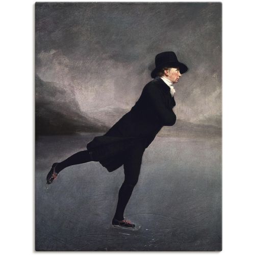 4055327118552 - Wandbild ARTLAND Pfarrer Robert Walker beim Eislaufen Bilder Gr B H 30 cm x 40 cm Leinwandbild Mann 1 St grau Bild Poster Bilder als Leinwandbild Wandaufkleber oder in versch Größen