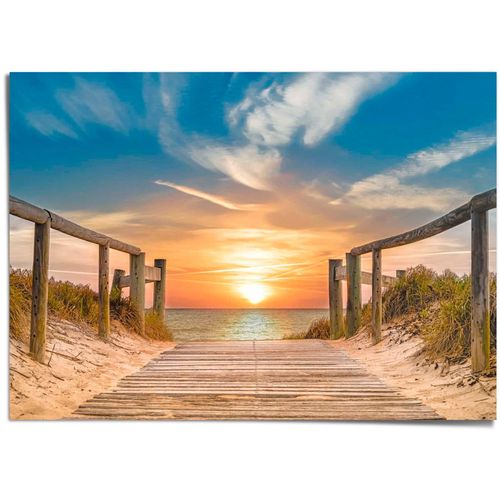8714597626094 - Poster REINDERS Sonnenuntergang am Strand blau (farbe bild(er) blau) B140cm H100cm T01cm Papier Bilder