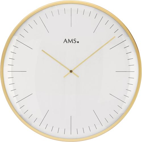 4037445154063 - Wanduhr AMS W9541 gold (goldfarben) Wanduhren B H L 5cm QuarzuhrWohnzimmerEsszimmerKücheArbeitszimmerBüroFlur