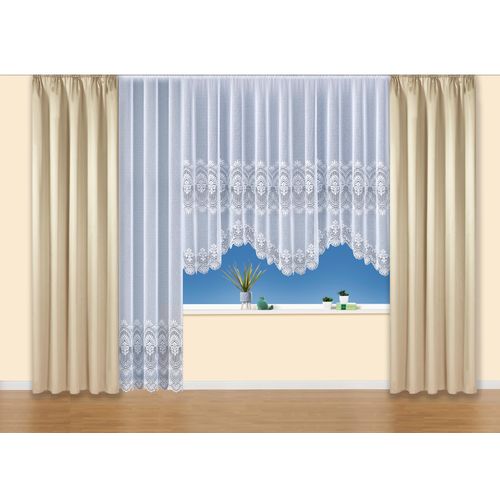 4005385844450 - Vorhang WECKBRODT Nicoletta beige B130cm H160cm Polyester Gardinen Gardine Store Übergardine blickdicht