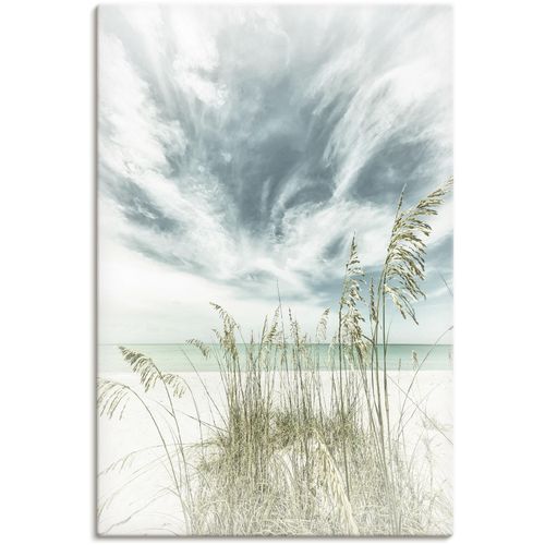 4062144650097 - Wandbild ARTLAND Himmlische Stille am Strand Vintage Bilder Gr B H 60 cm x 90 cm Leinwandbild Strandbilder Hochformat 1 St weiß Kunstdrucke als Alubild Leinwandbild Wandaufkleber oder Poster in versch Größen