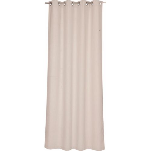 4005414264631 - Vorhang ESPRIT Harp Gardinen Gr 250 cm Ösen 140 cm beige (natur) Ösen Gardine HxB 250x140 Blickdicht mit Lederlabel (BxH) 140 x 250 cm