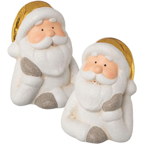 4064118880486 - Weihnachtsmann CREATIV HOME Weihnachtsdeko Dekofiguren Gr H 145 cm weiß Weihnachtsengel Weihnachtsfiguren aus Keramik Höhe ca 145 cm