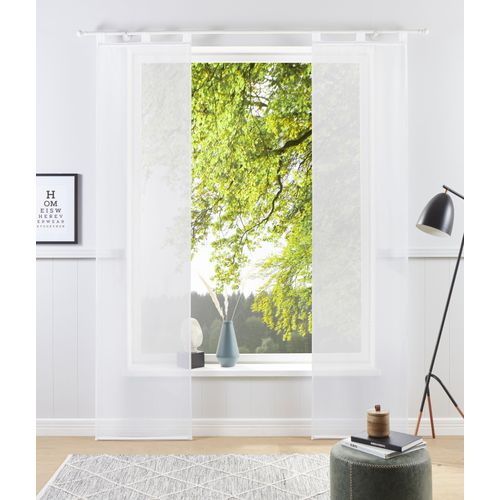 6920192981991 - Schiebegardine MY HOME Xanten Gr 6 weiß B57cm H295cm Voile Polyester Gardinen 2-er Set mit Beschwerungsstangen Breite 57 cm Flächenvorhang Topseller