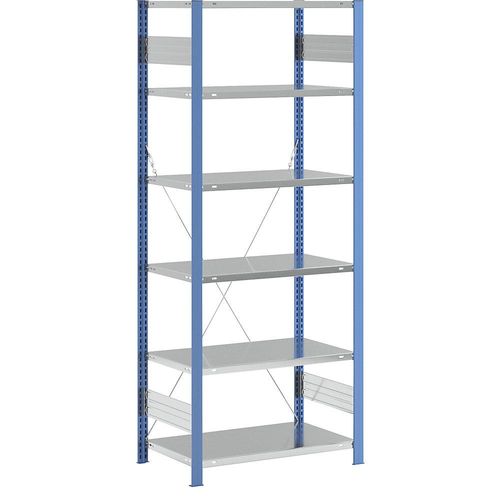 4061753028723 - eurokraft pro Lager-Steckregal Regalständer blau Boden verzinkt HxB 2500 x 1000 mm Grundregal Tiefe 600 mm 4061753028723 - eurokraft pro Lager-Steckregal Regalständer blau Boden verzinkt HxB 2500 x 1000 mm Grundregal Tiefe 600 mm