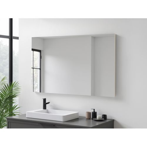 4068223454730 - Badspiegel WELLTIME Florenz beige (kaschmir) B100cm H60cm T18cm MDF Spiegel in drei Breiten (60cm80cm100cm)