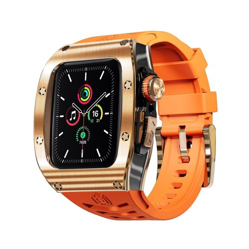 4255785151591 - Für Apple Watch Series 9 8 7 45 SE 6 5 4 Silikon Band Metall Gehäuse 4255785151591 - Für Apple Watch Series 9 8 7 45 SE 6 5 4 Silikon Band Metall Gehäuse