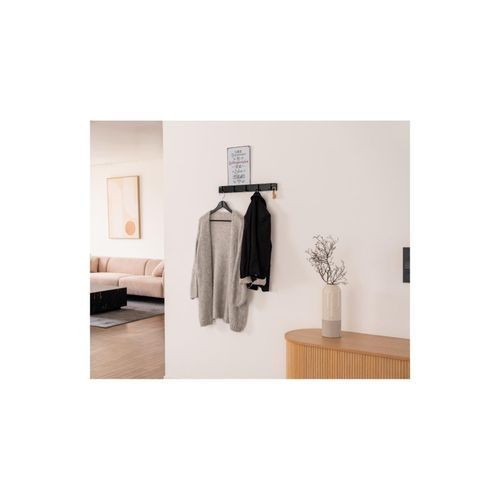 4058166273604 - Garderobenleiste hook inkl Haken und Magnete - Schwarz Farbe Schwarz Flurgarderobe Garderobenpaneel Kleiderhaken Wand - Home Deluxe