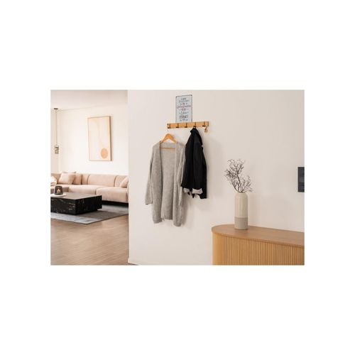 4058166273543 - Garderobenleiste hook inkl Haken und Magnete - Bambus Farbe Bambus Flurgarderobe Garderobenpaneel Kleiderhaken Wand - Home Deluxe