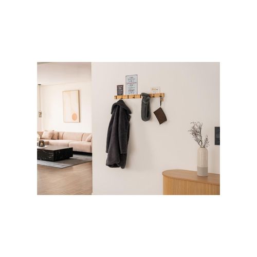 4058166273550 - Garderobenleiste hook inkl Haken und Magnete - Bambus Farbe Bambus Flurgarderobe Garderobenpaneel Kleiderhaken Wand - Home Deluxe